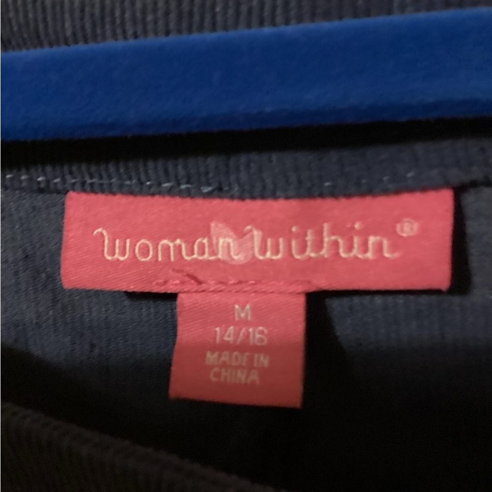 Woman Within Navy Corduroy Jumper 14/16 dress - Picture 5 of 7
